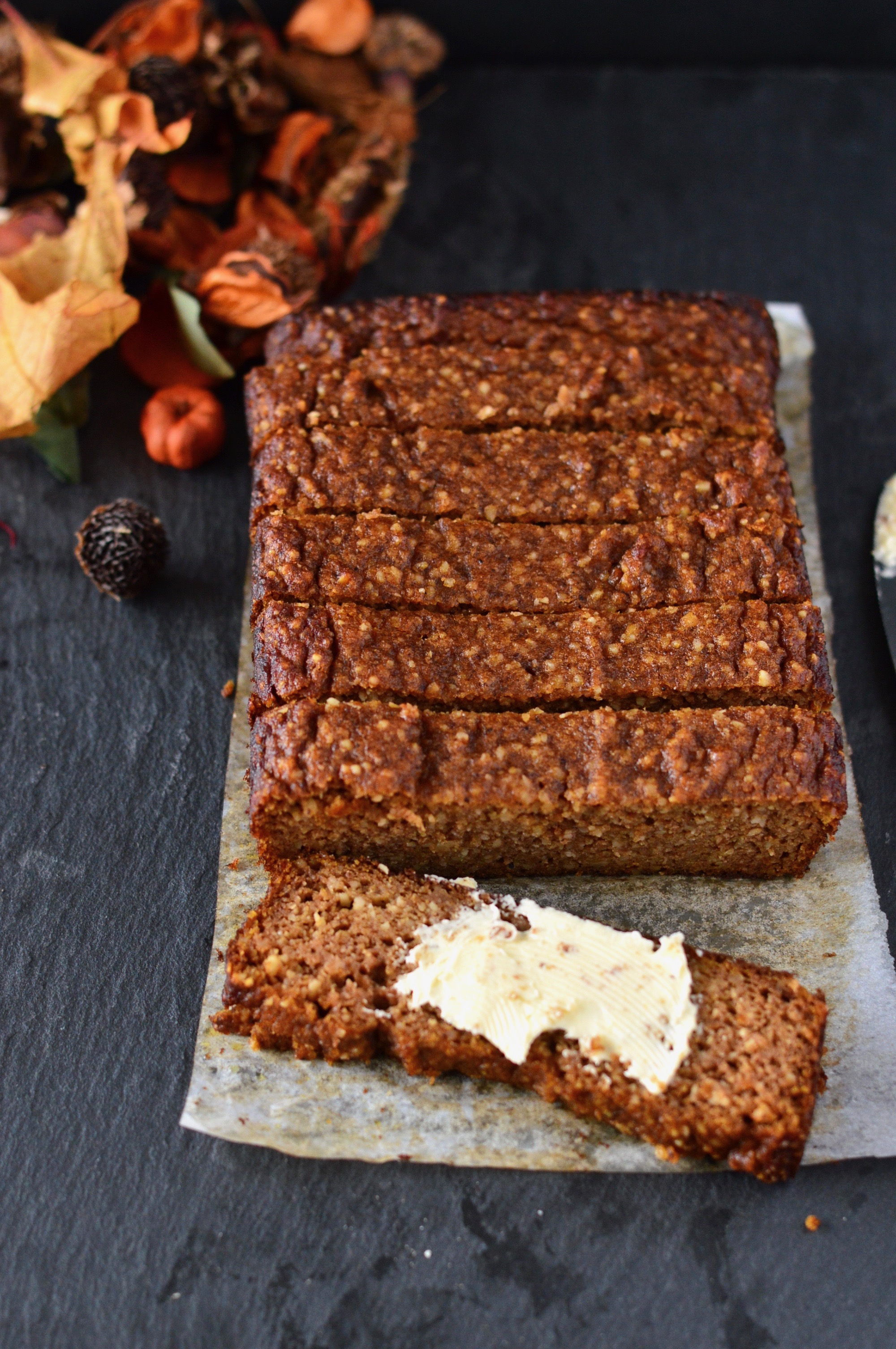 Paleo Pumpkin Bread With Dark Chocolate Chips - Dana Monsees Nutrition